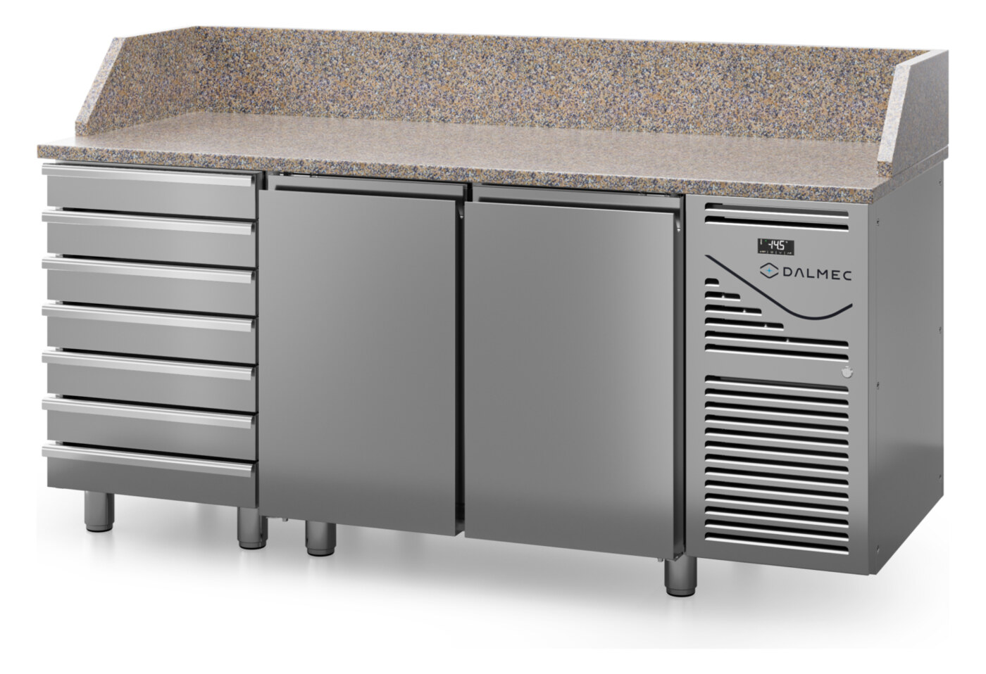 Plus 700 Pizza Counter 2 Doors 7 Non Refrigerated Drawers